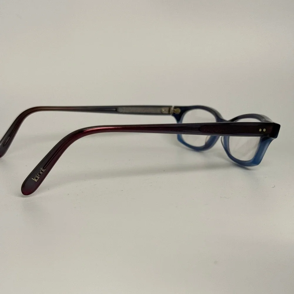 Lafont Paris Eyeglasses Womens Blue Purple Ombre Rectangle Frames Made in France